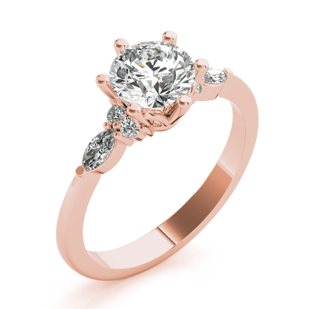 Harley-1.20 Carats Round Moissanite Cluster Engagement Ring