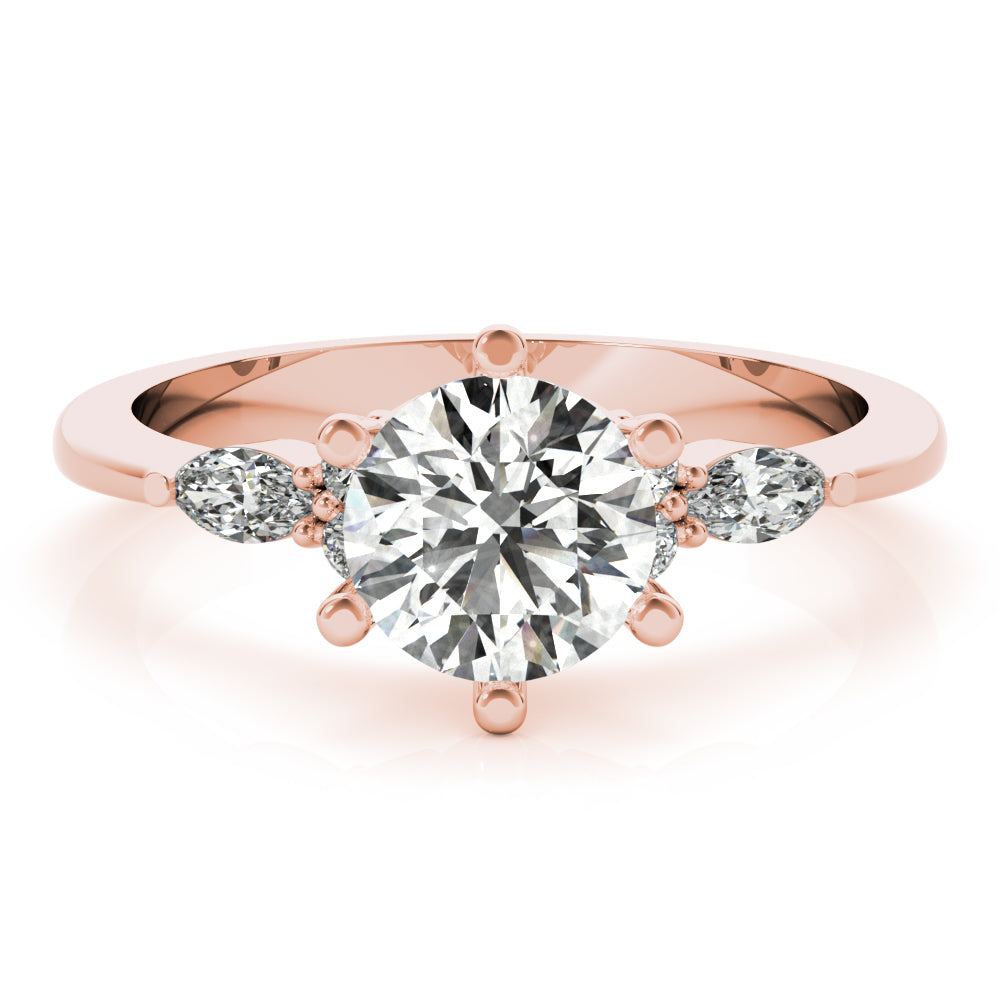 Harley-1.20 Carats Round Moissanite Cluster Engagement Ring