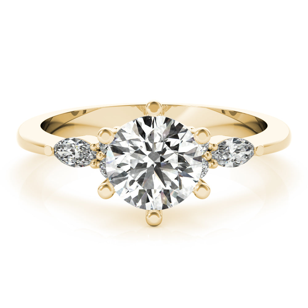 Harley-1.20 Carats Round Moissanite Cluster Engagement Ring
