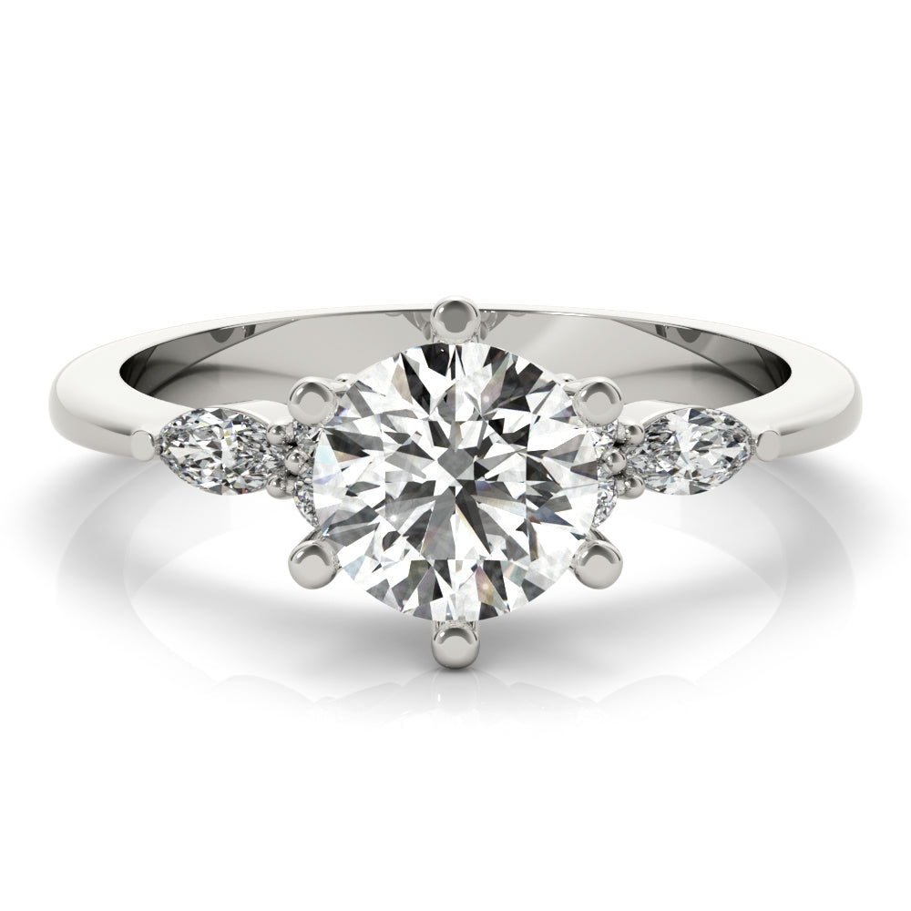 Harley-1.20 Carats Round Moissanite Cluster Engagement Ring