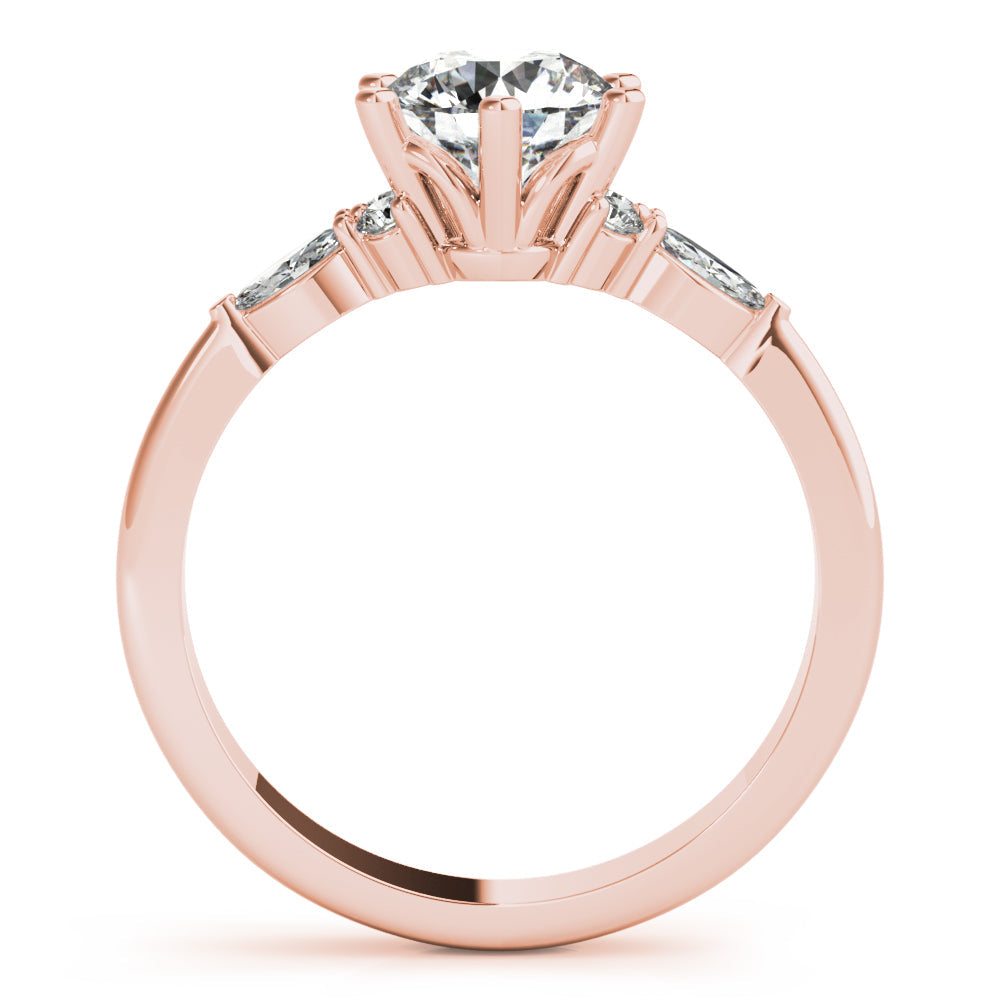 Harley-1.20 Carats Round Moissanite Cluster Engagement Ring