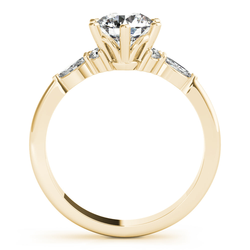 Harley-1.20 Carats Round Moissanite Cluster Engagement Ring