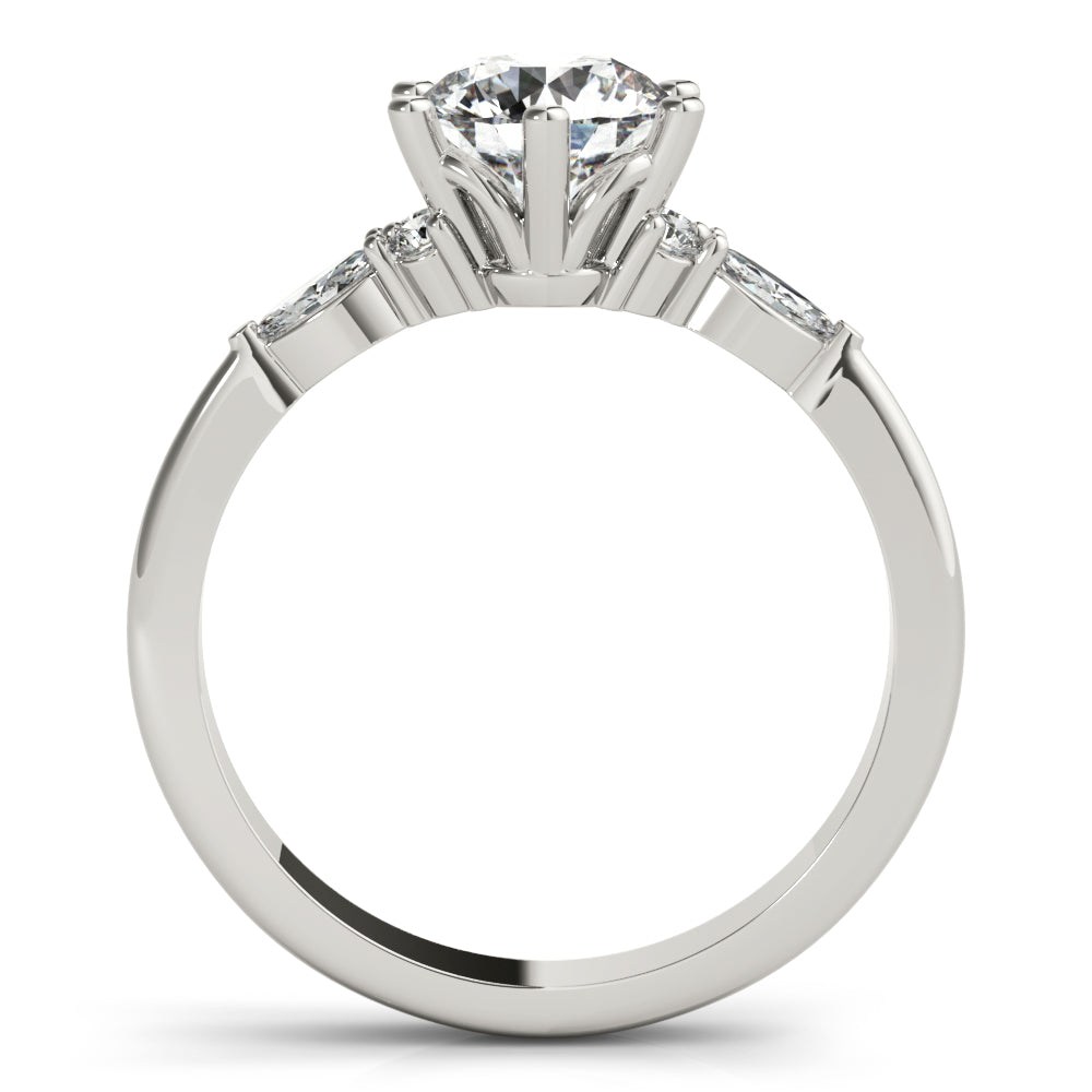 Harley-1.20 Carats Round Moissanite Cluster Engagement Ring