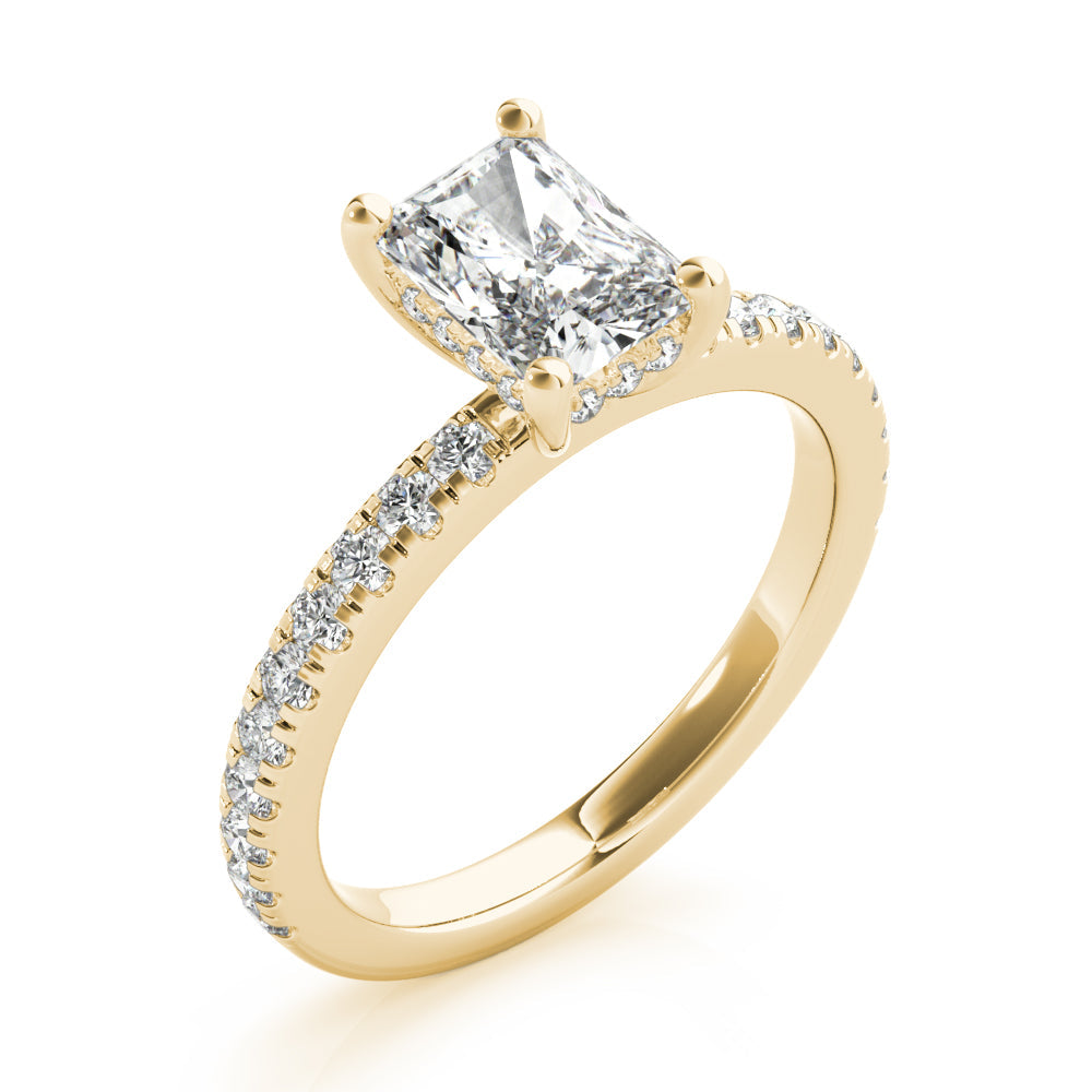 Sierra-1.0 Carats Radiant Moissanite Pave Engagement Ring
