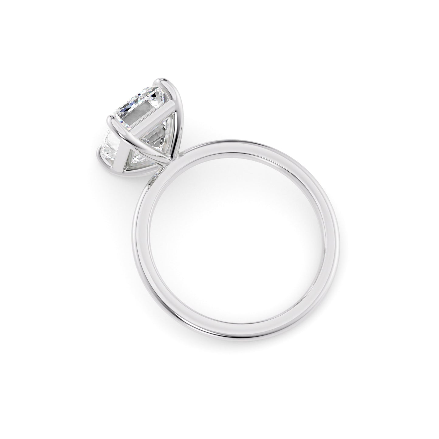 Autumn-2.0 Carats Emerald Moissanite Solitaire Engagement Ring