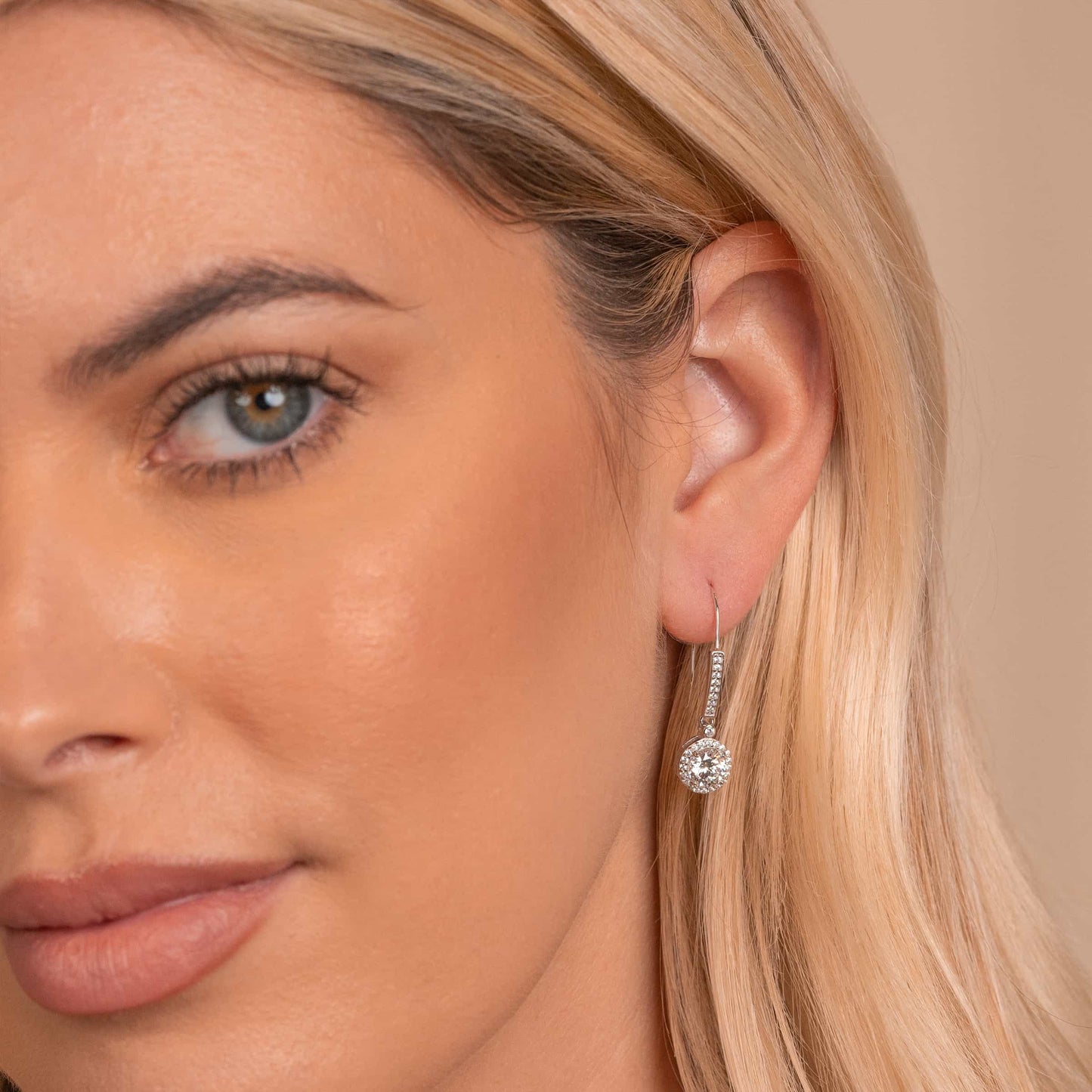 Zoey- 1.0 CT Round Moissanite Dangle Drop Stud Earrings