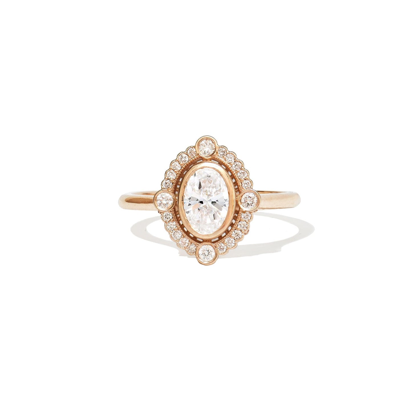 0.75 CT Oval Shape CVD Diamond vintage Setting Engagement Ring