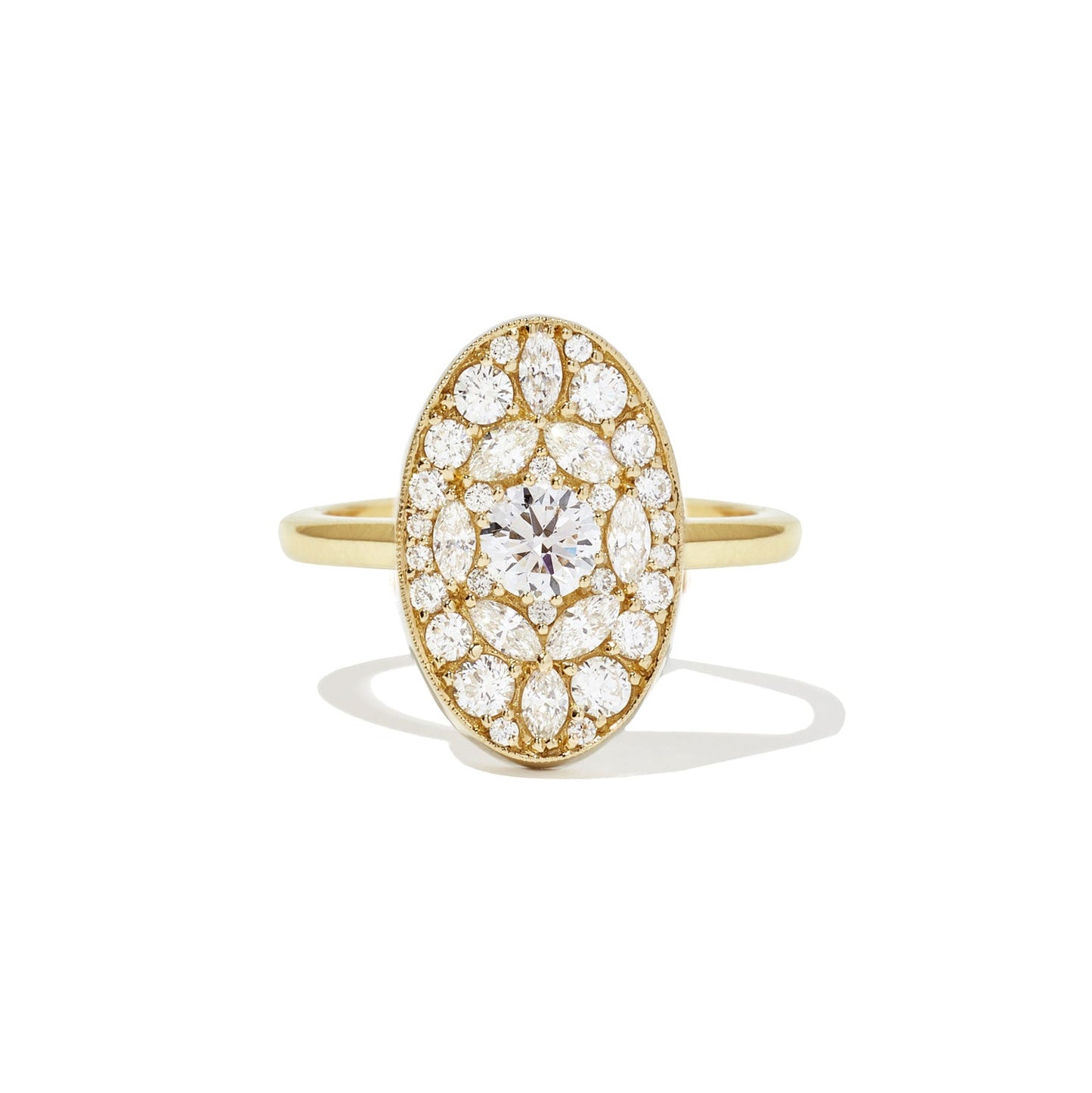 0.35 CT Round Shape CVD Diamond halo Engagement Ring