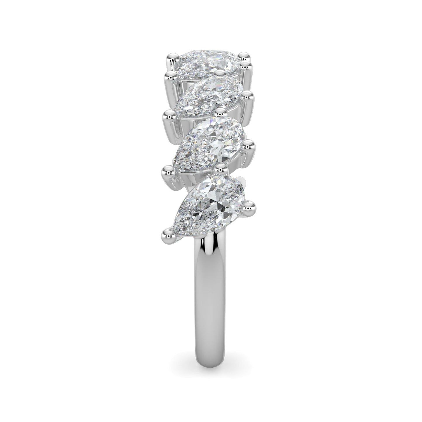 Charlotte-0.80 TCW Pear Moissanite Half Eternity Wedding Band