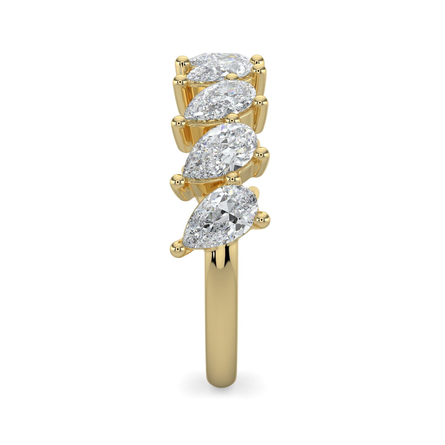 Charlotte-0.80 TCW Pear Moissanite Half Eternity Wedding Band