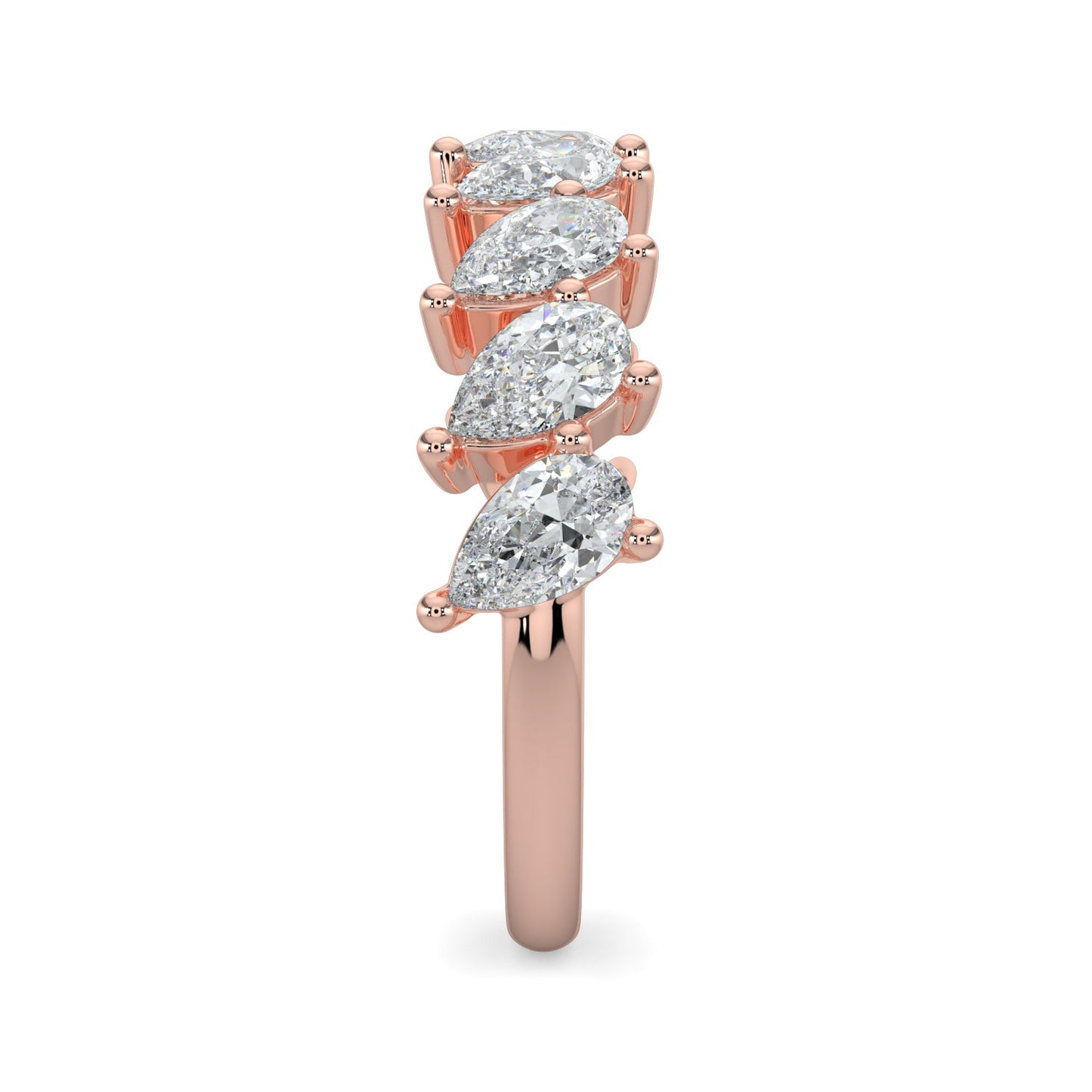 Charlotte-0.80 TCW Pear Moissanite Half Eternity Wedding Band