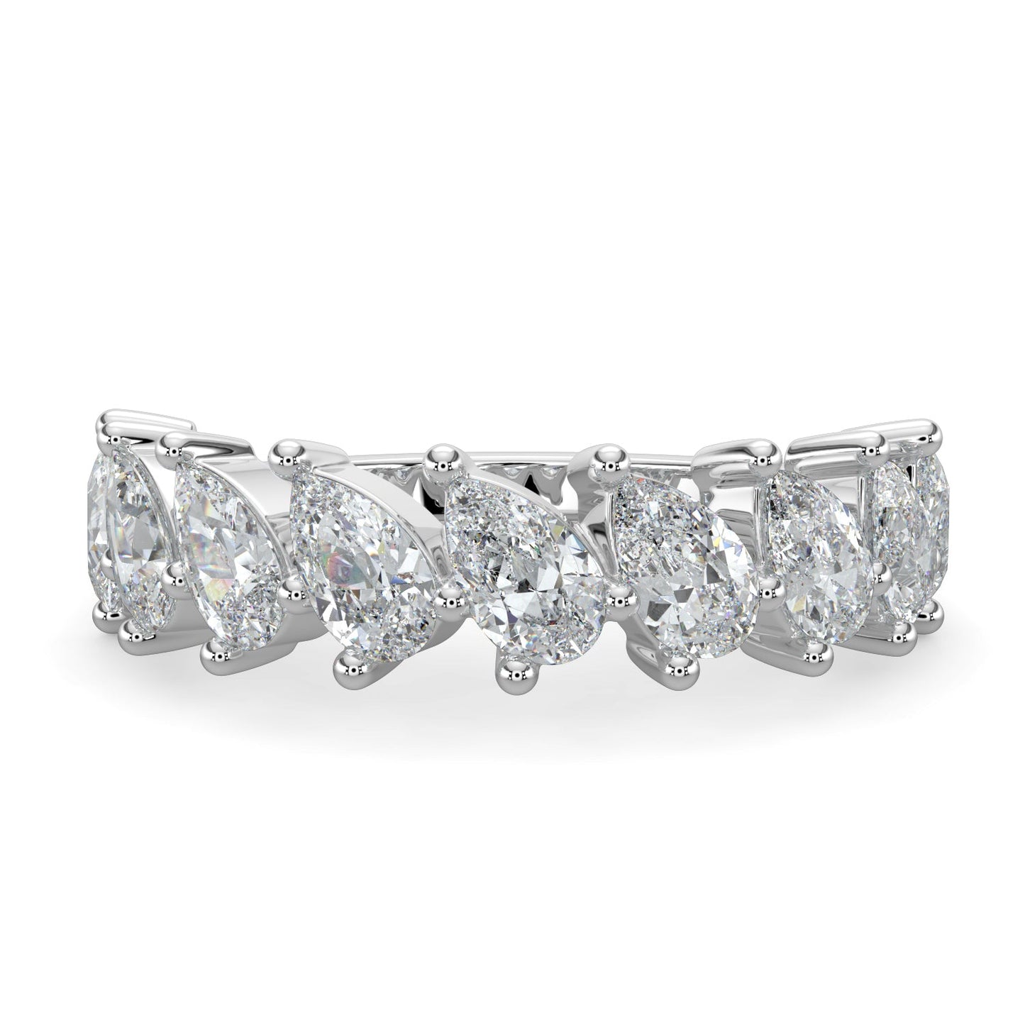 Charlotte-0.80 TCW Pear Moissanite Half Eternity Wedding Band