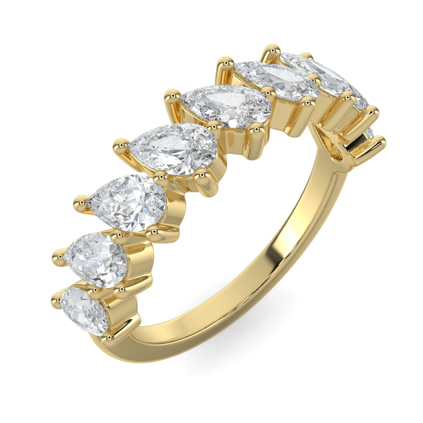 Charlotte-0.80 TCW Pear Moissanite Half Eternity Wedding Band