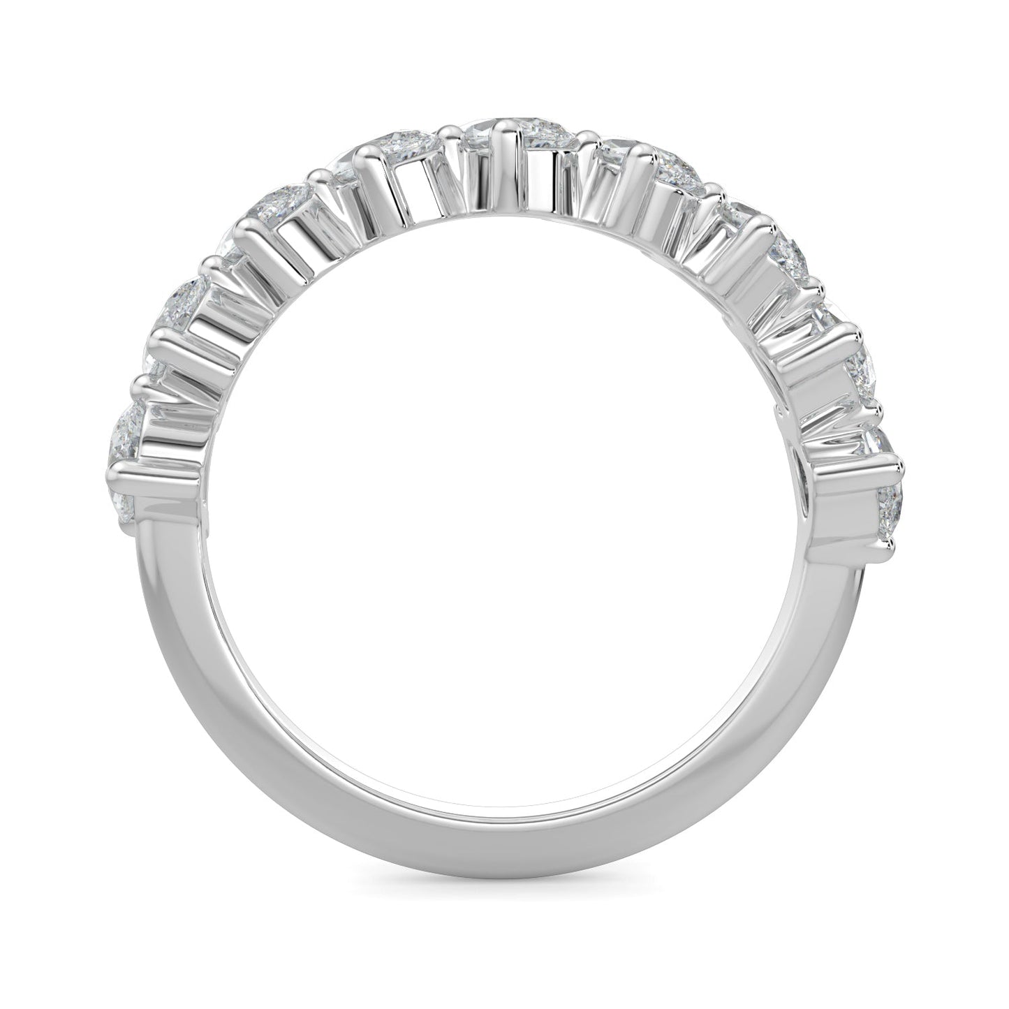 Charlotte-0.80 TCW Pear Moissanite Half Eternity Wedding Band