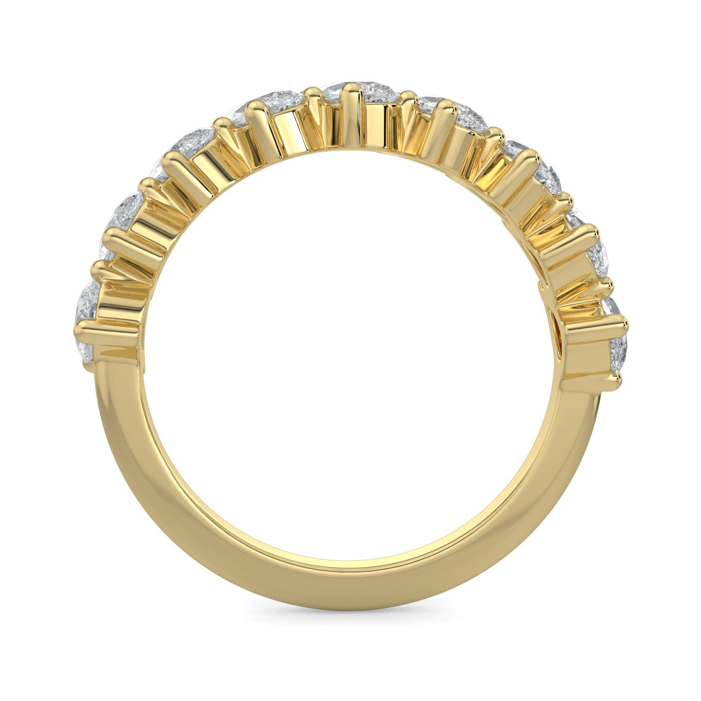 Charlotte-0.80 TCW Pear Moissanite Half Eternity Wedding Band