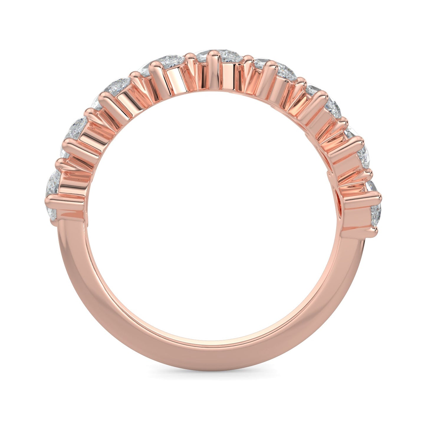Charlotte-0.80 TCW Pear Moissanite Half Eternity Wedding Band