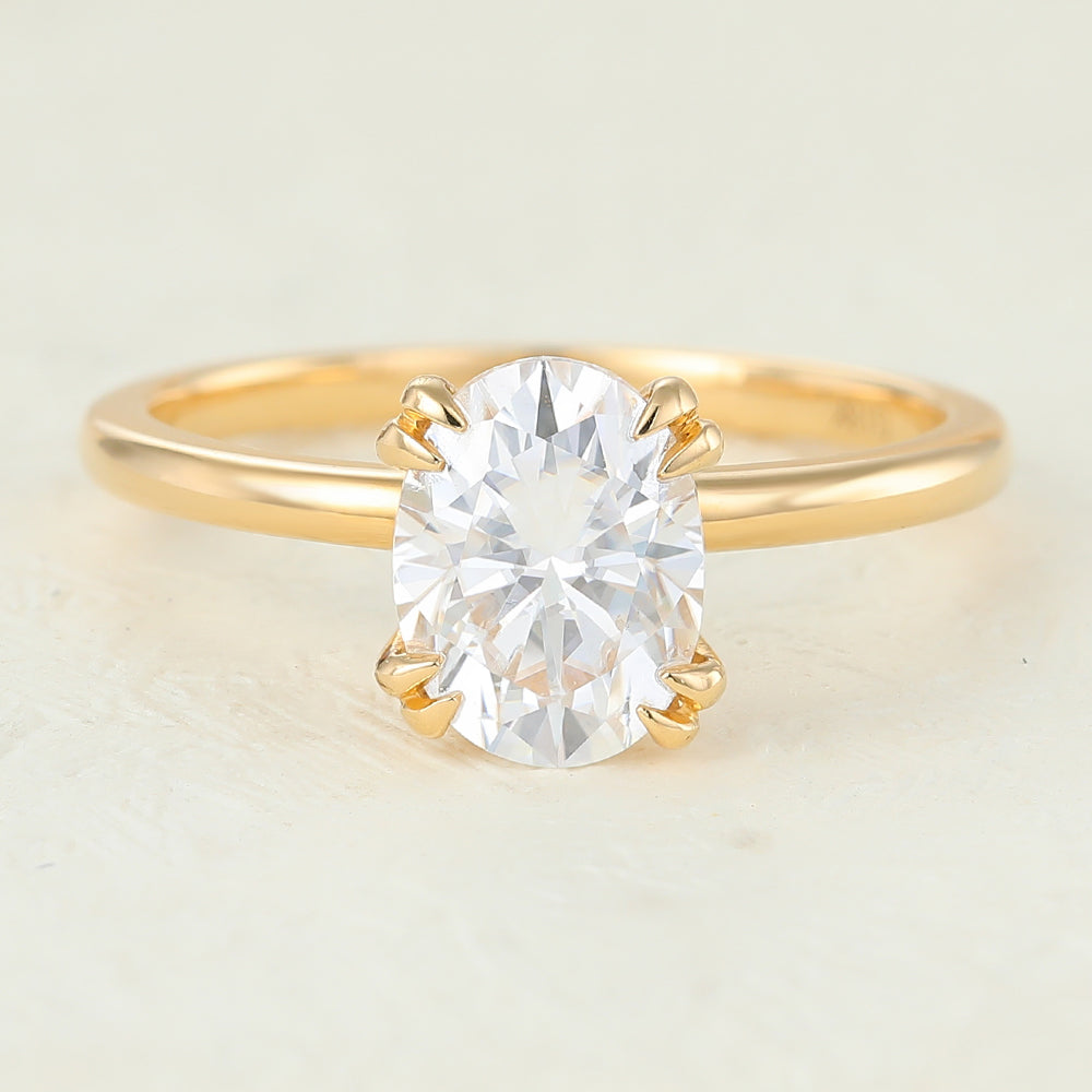 Camille-1.33 Carats Oval Moissanite Solitaire Engagement Ring