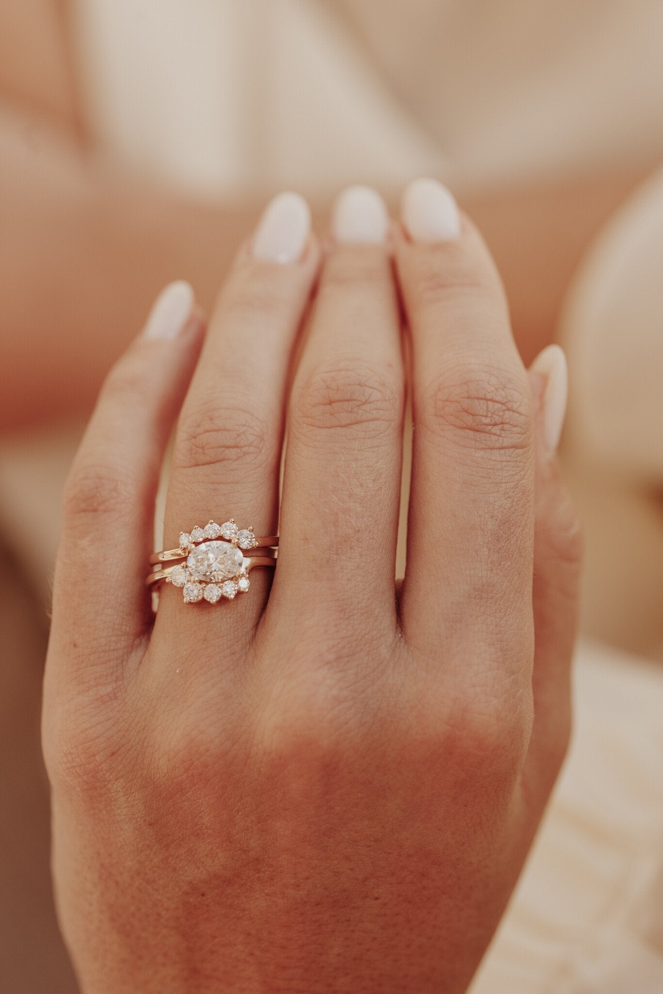 1.00 CT Carats Oval Cut Moissanite diamond unique Style Engagement Ring