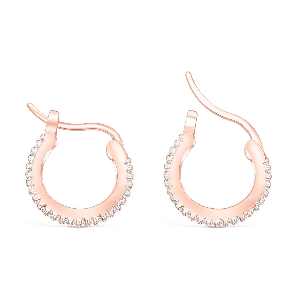 Zoie- 0.10 TCW Round Moissanite Hoop Stud Earrings