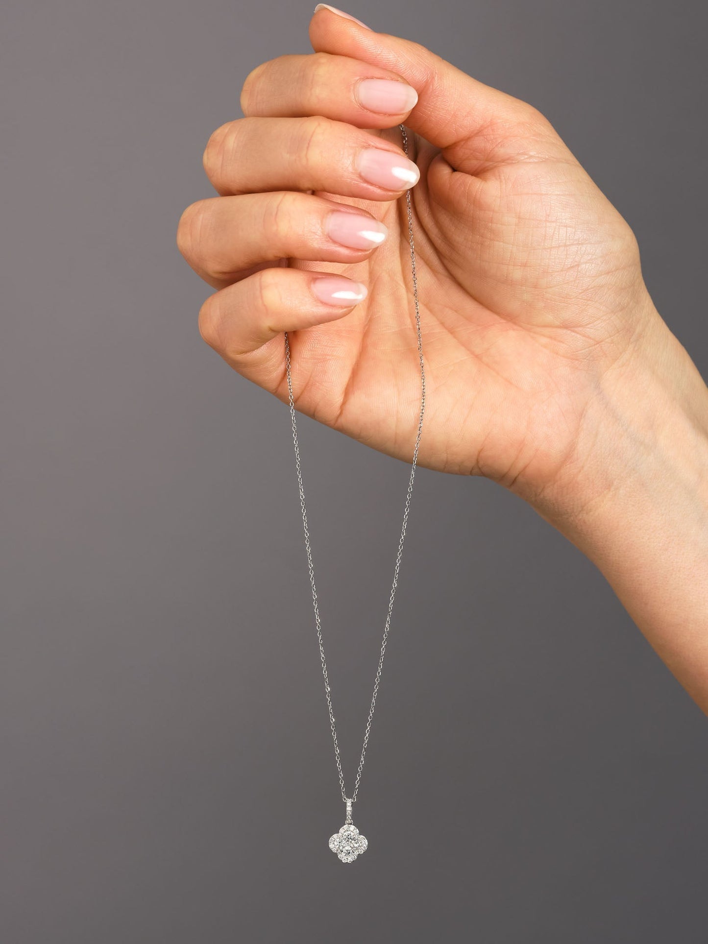 Emily-0.50 Carats Round Moissanite Pave Necklace