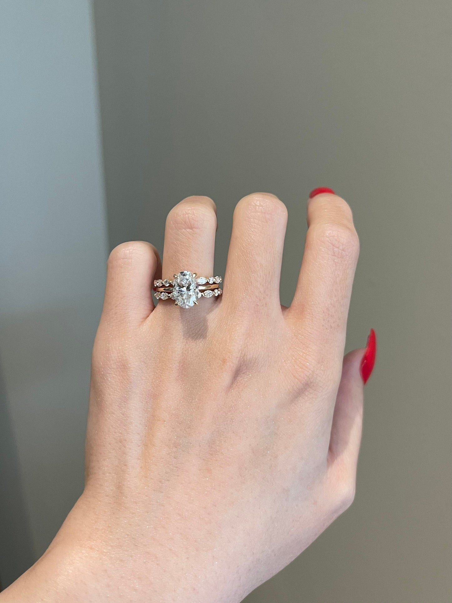 Naomi-0.25 TCW Marquise & Round Moissanite Half Eternity Wedding Band