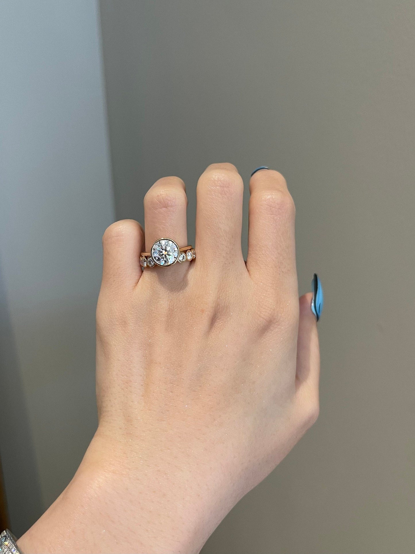 Hunter-0.9 TCW Round Moissanite Half Eternity Wedding Band