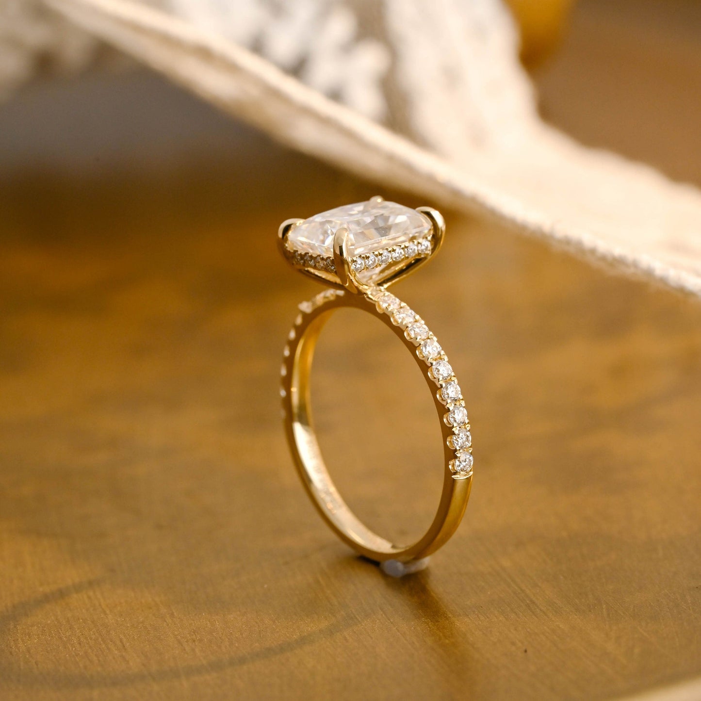 Elliot-1.5 Carats Radiant Moissanite Pave Bridal Ring Set