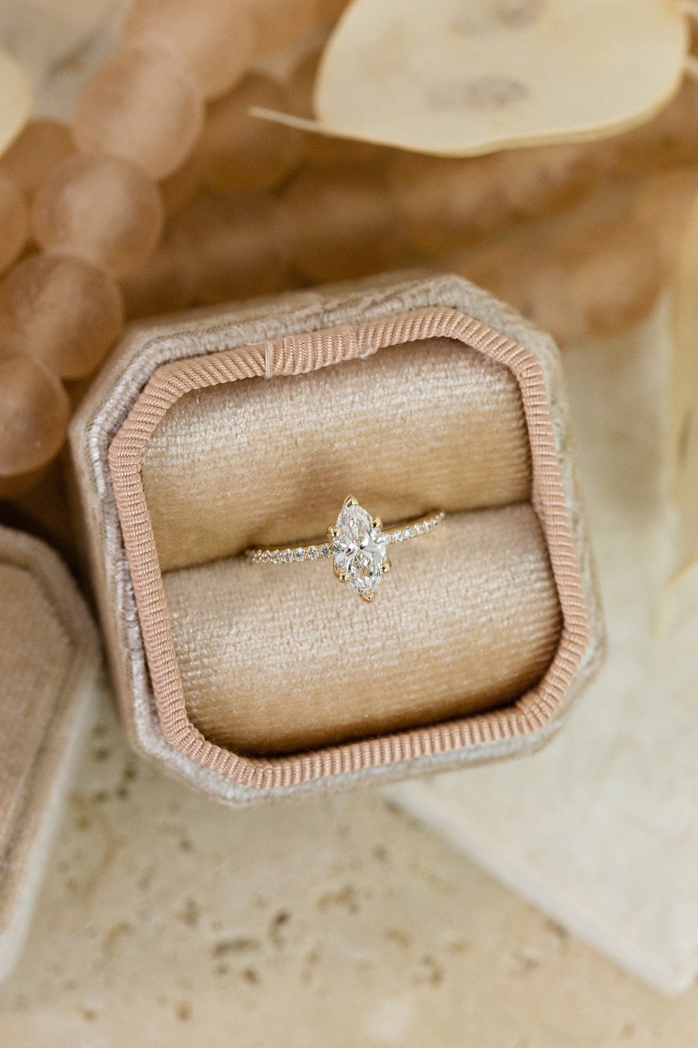 1.00 CT Carats Marquise Cut Moissanite diamond Pave Style Engagement Ring