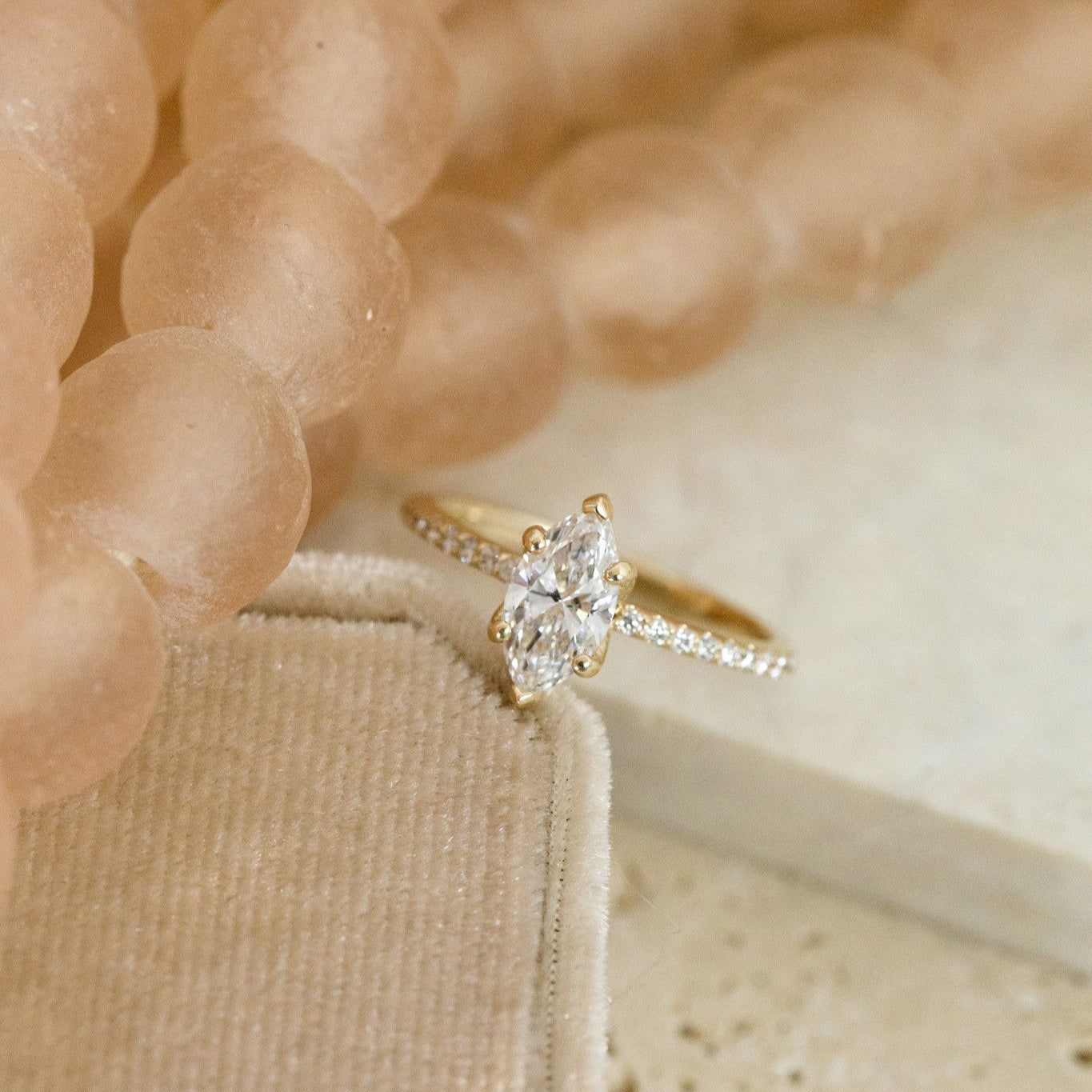 1.00 CT Carats Marquise Cut Moissanite diamond Pave Style Engagement Ring