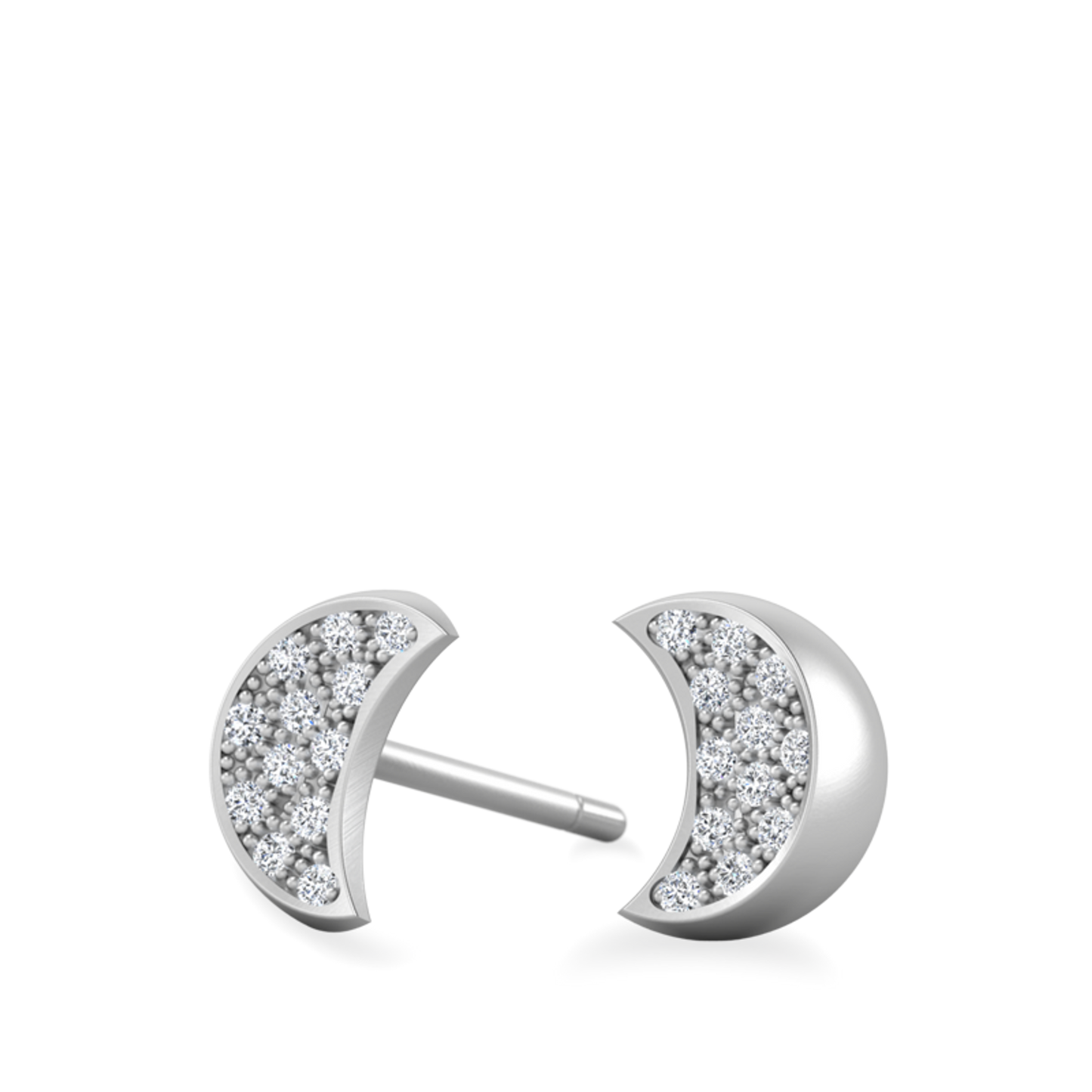 Charlotte- 0.12 CT Round Moissanite moons half Stud Earrings