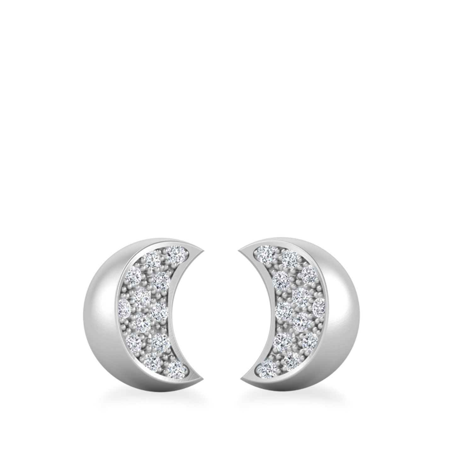 Charlotte- 0.12 CT Round Moissanite moons half Stud Earrings