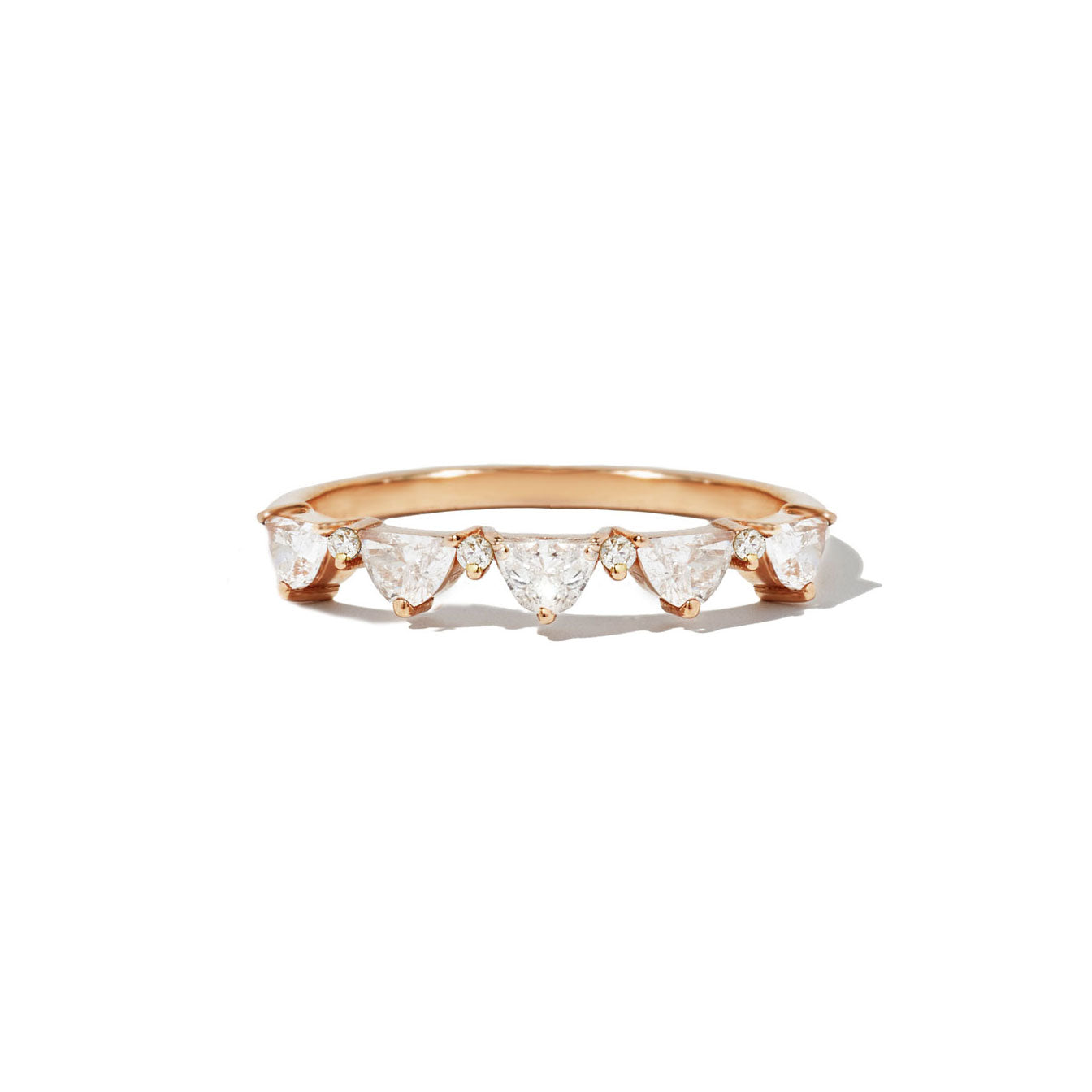 0.82 TCW Half-Moon Wedding Band
