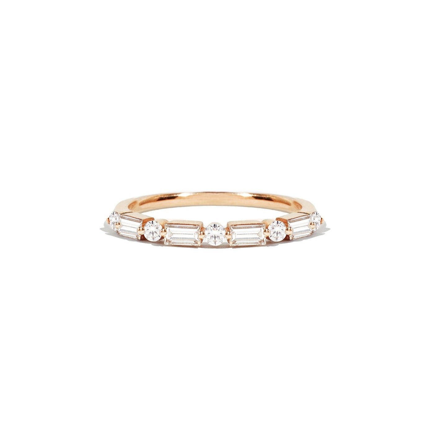 0.52 TCW Round and Baguette Eternity Wedding Band