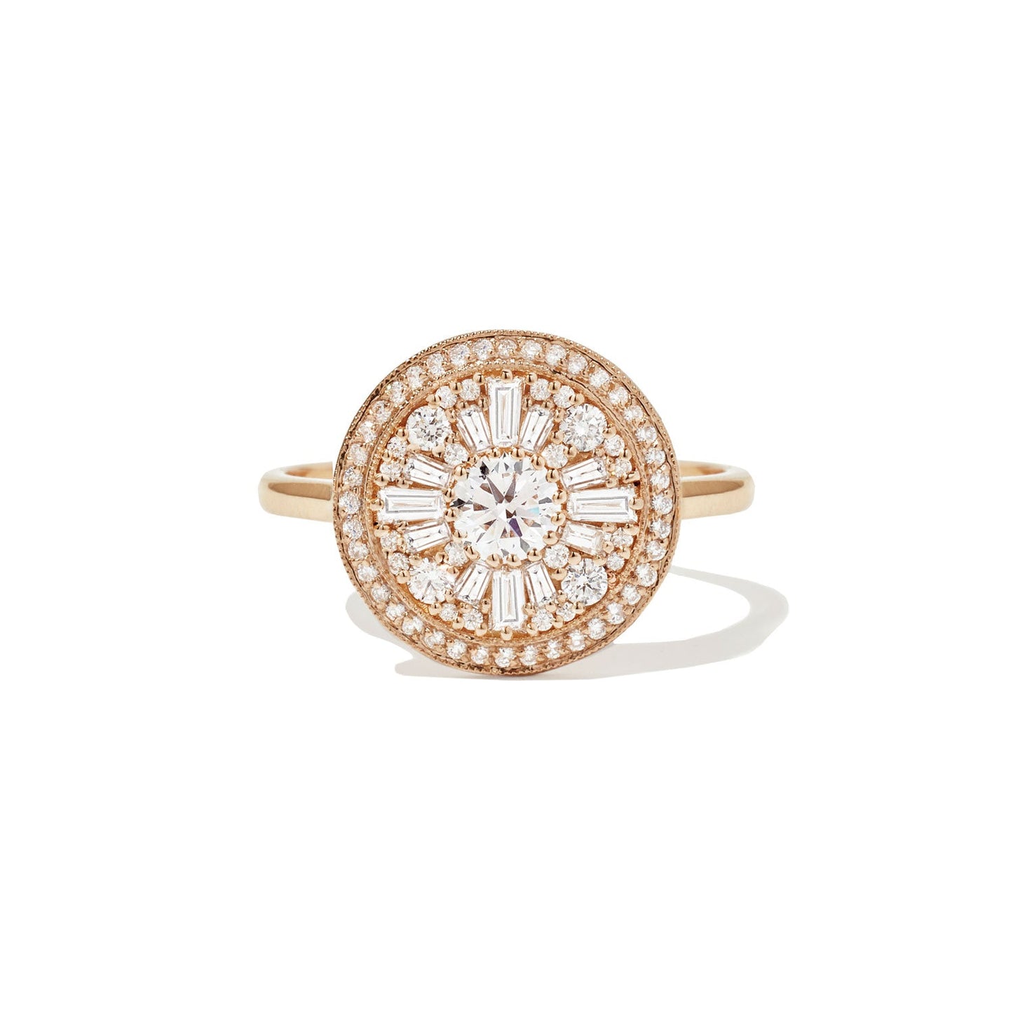 0.35 CT Round Shape CVD Diamond Halo Engagement Ring