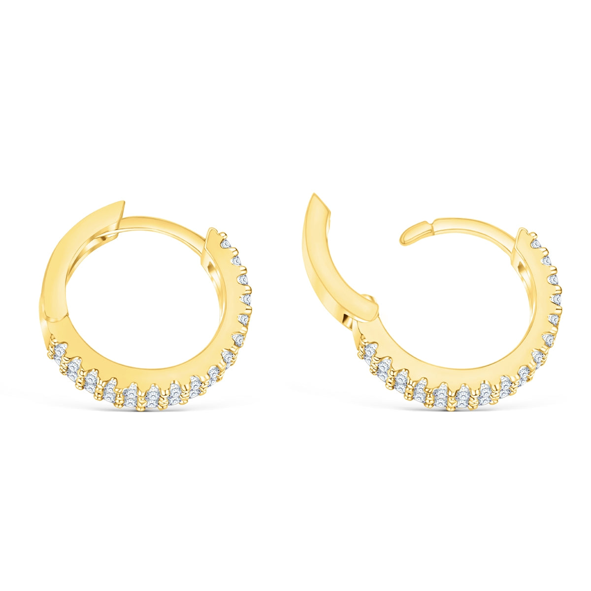 Avery- 0.15 CT Round Moissanite Hoop Stud Earrings