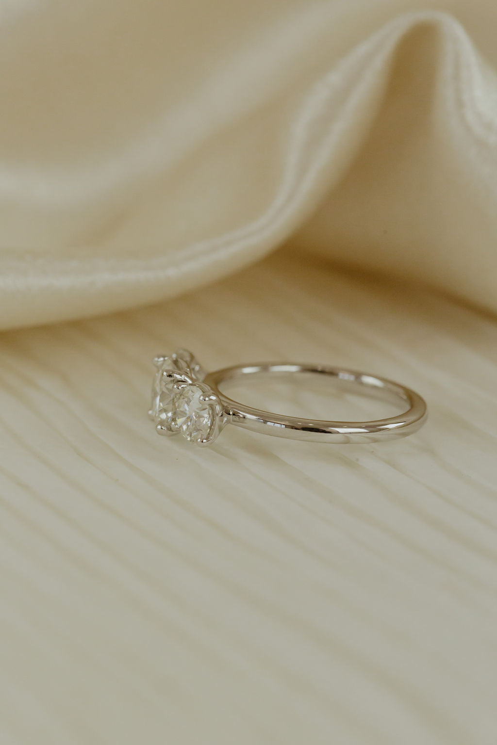 1.00 CT Carats Round Cut Moissanite diamond Three Stone Style Engagement Ring
