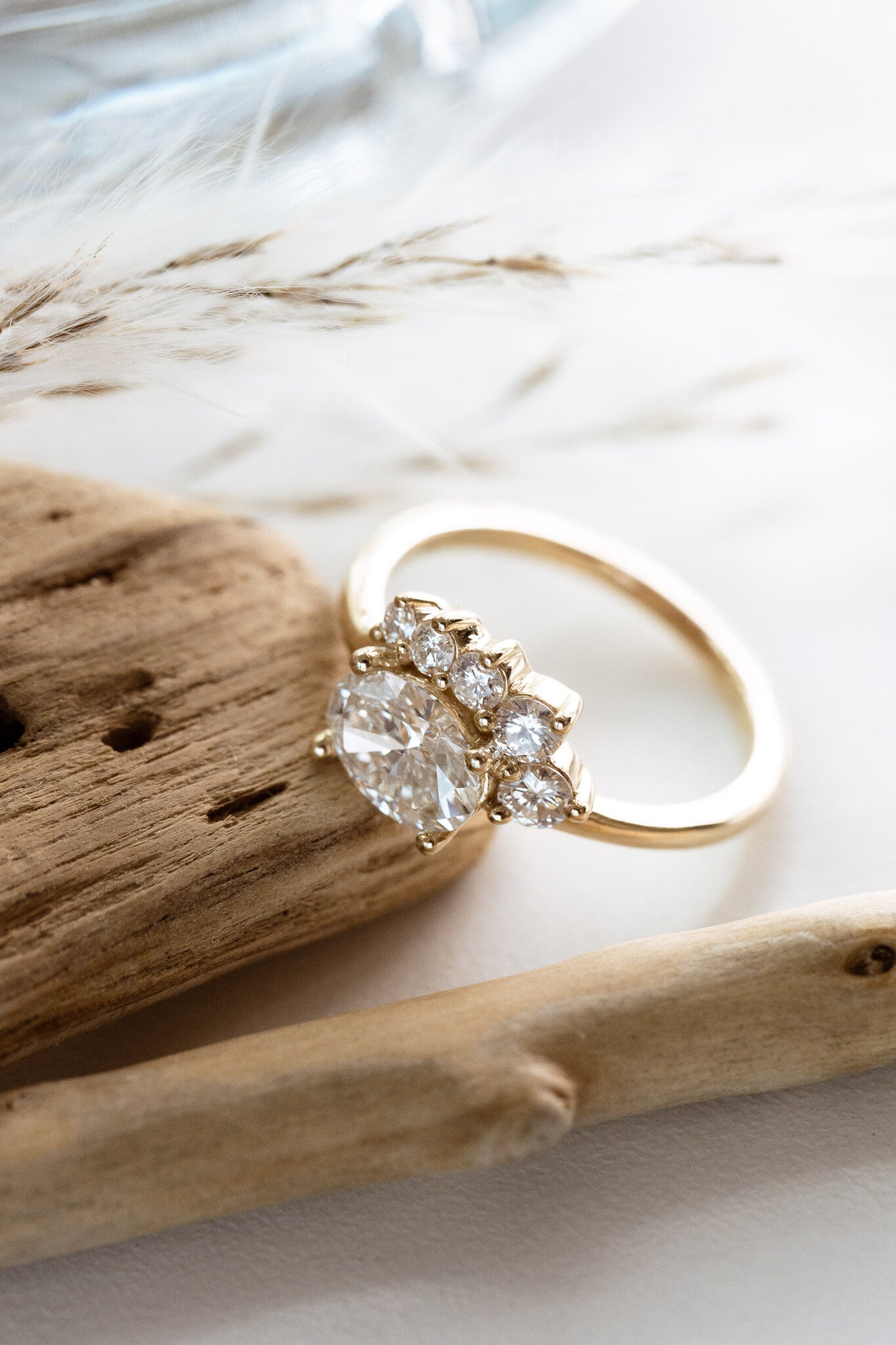 1.00 CT Carats Oval Cut Moissanite diamond unique Style Engagement Ring