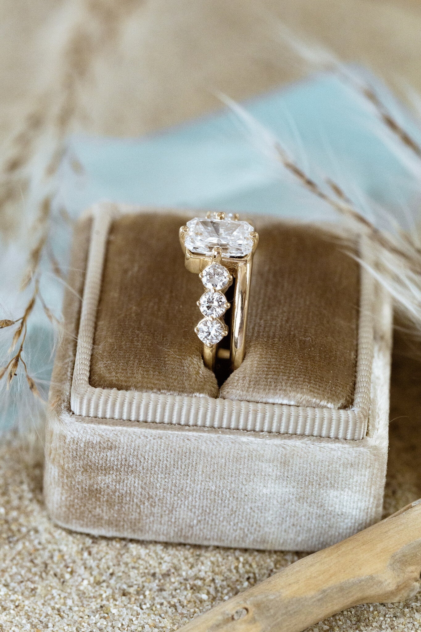 1.25 CT Carats Radiant Cut Moissanite diamond Pave Style Engagement Ring