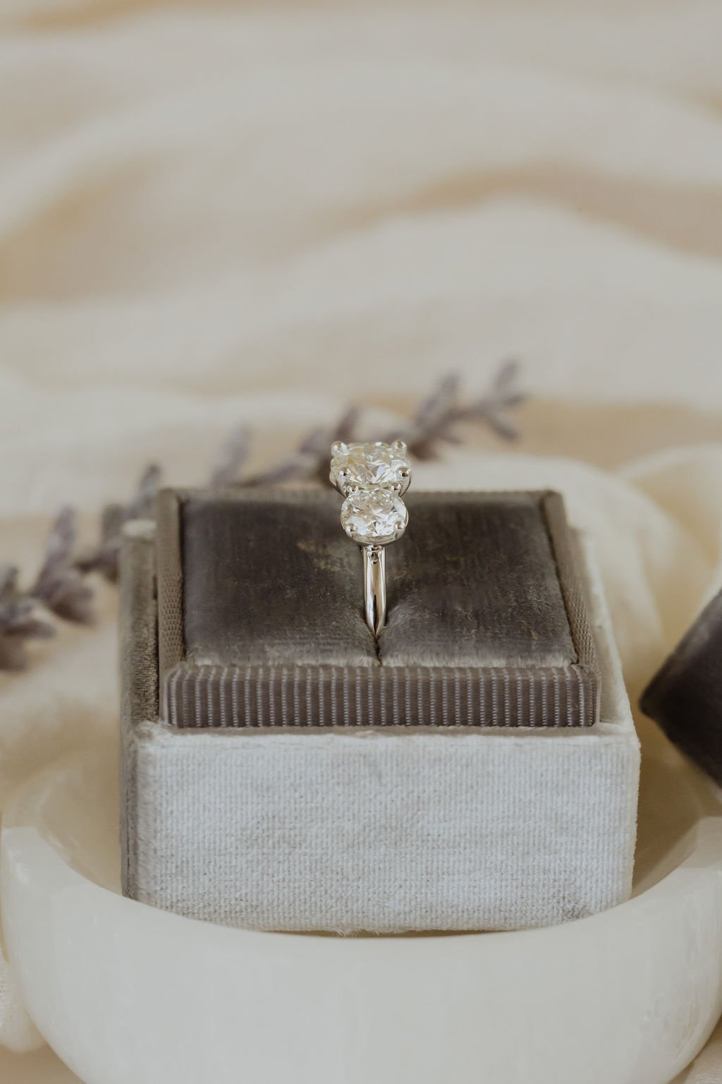 1.00 CT Carats Round Cut Moissanite diamond Three Stone Style Engagement Ring