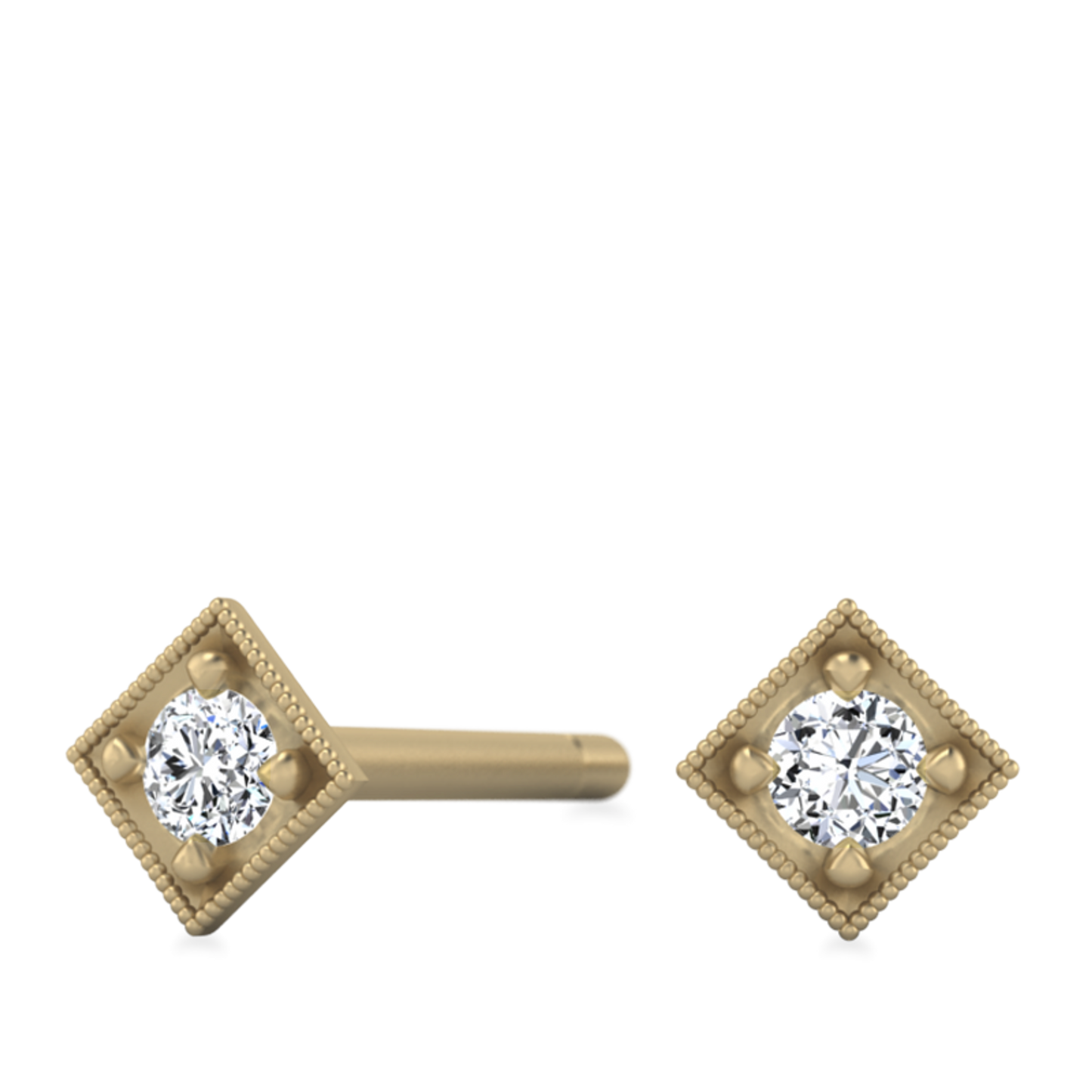 Emma- 0.50 CT Round Moissanite Bezel Stud Earrings