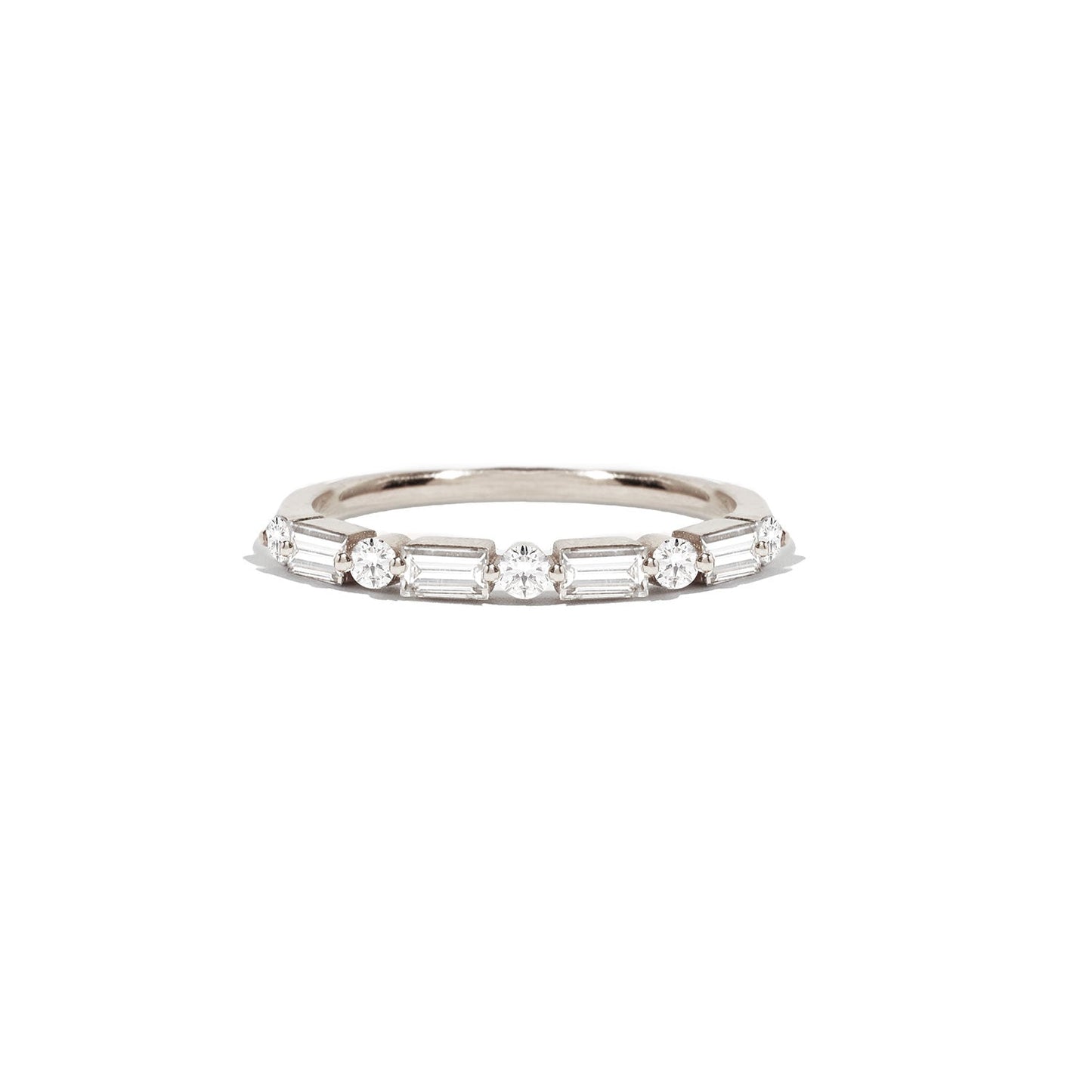 0.52 TCW Round and Baguette Eternity Wedding Band