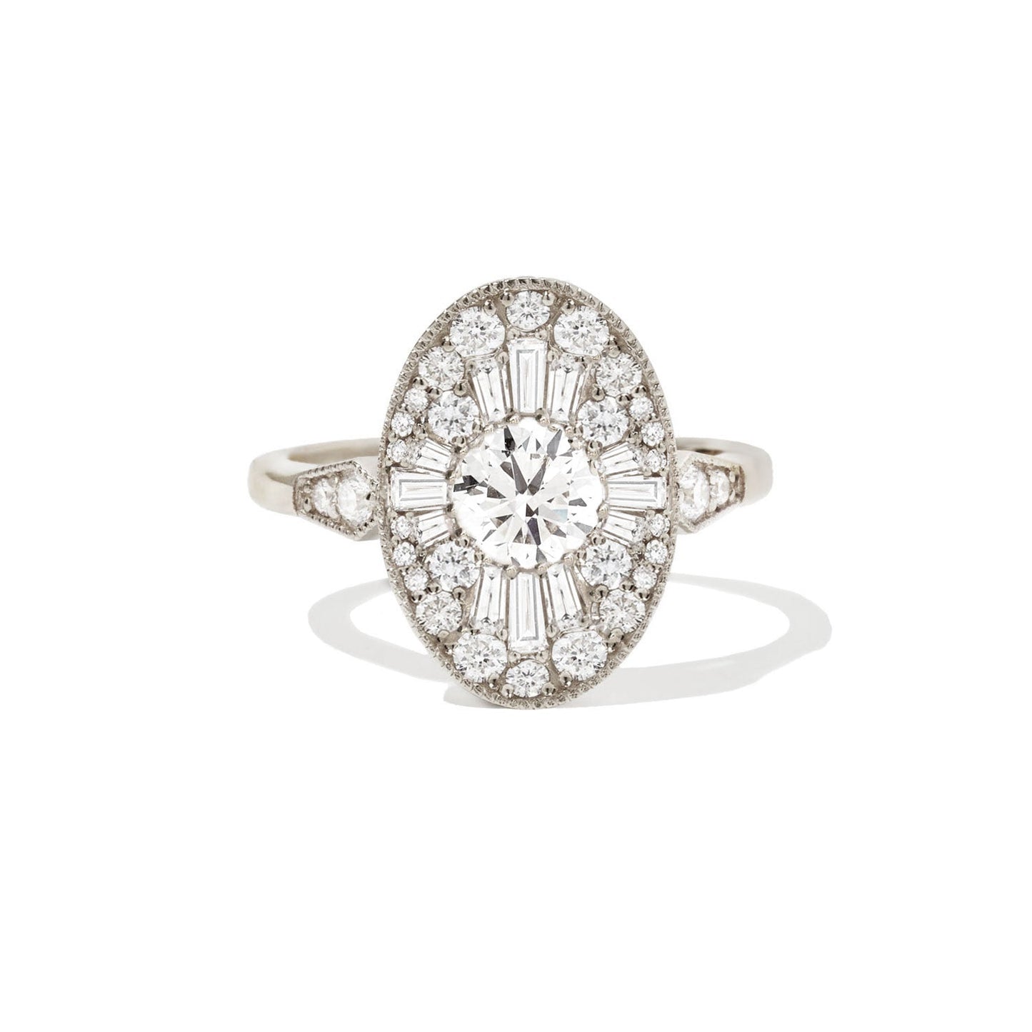 1.0 CT Round Shape Ballerina CVD Diamond Engagement Ring