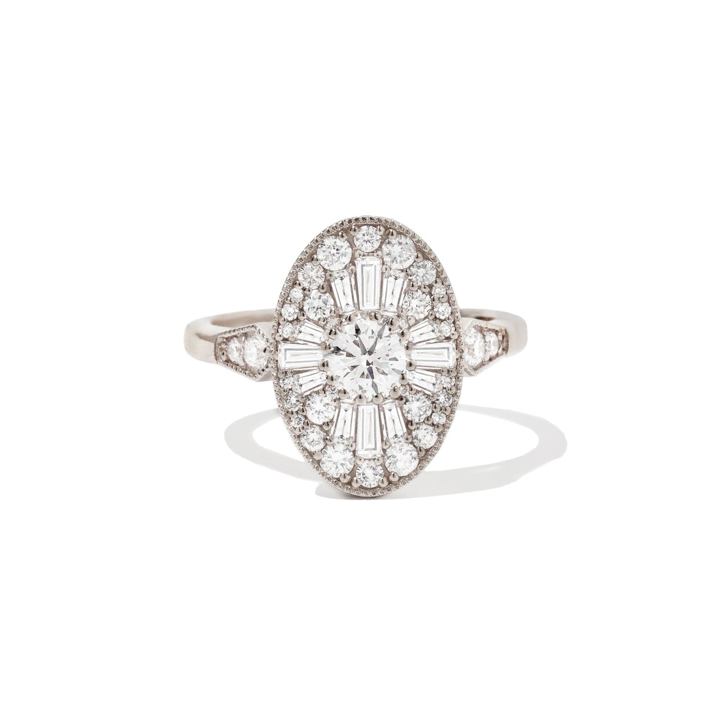 0.35 CT Round Shape Ballerina CVD Diamond Engagement Ring