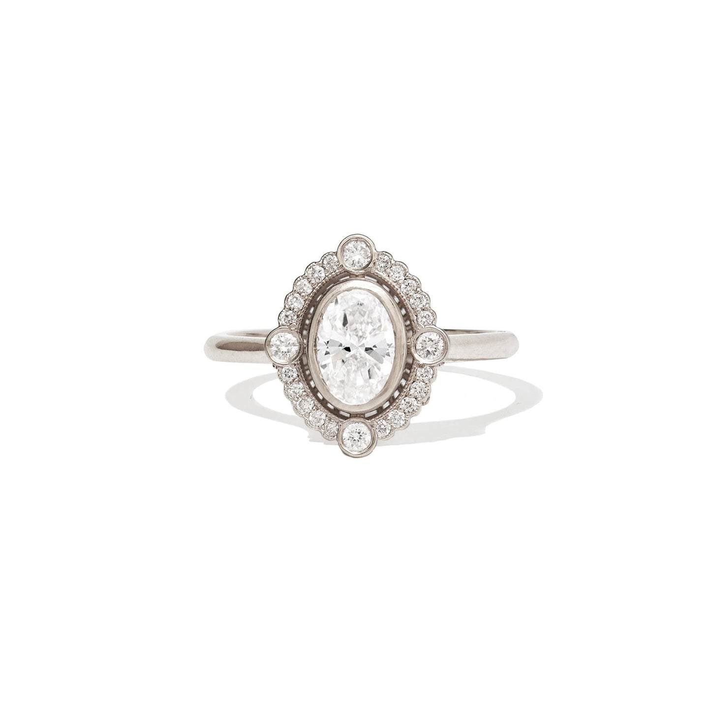 0.75 CT Oval Shape CVD Diamond vintage Setting Engagement Ring