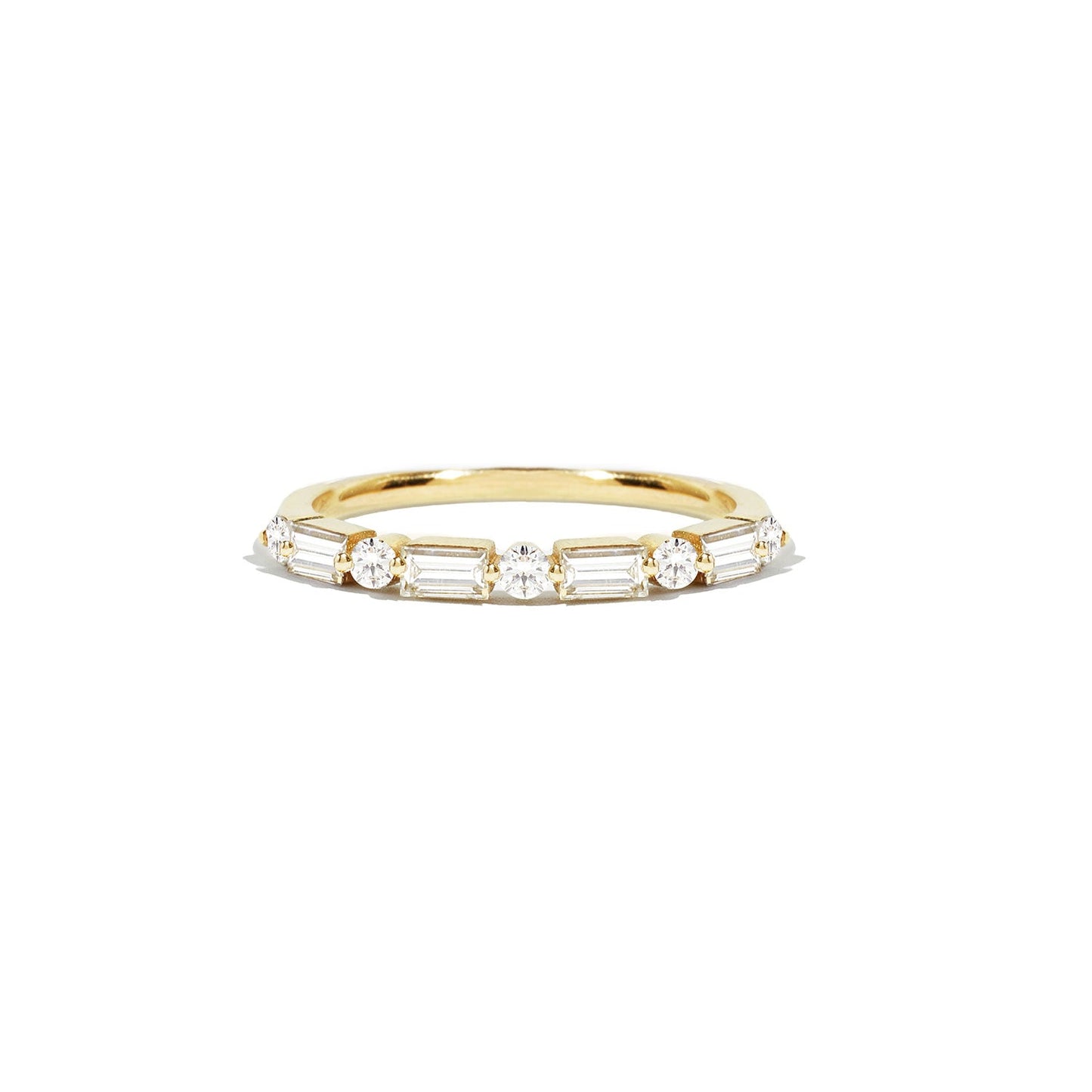 0.52 TCW Round and Baguette Eternity Wedding Band