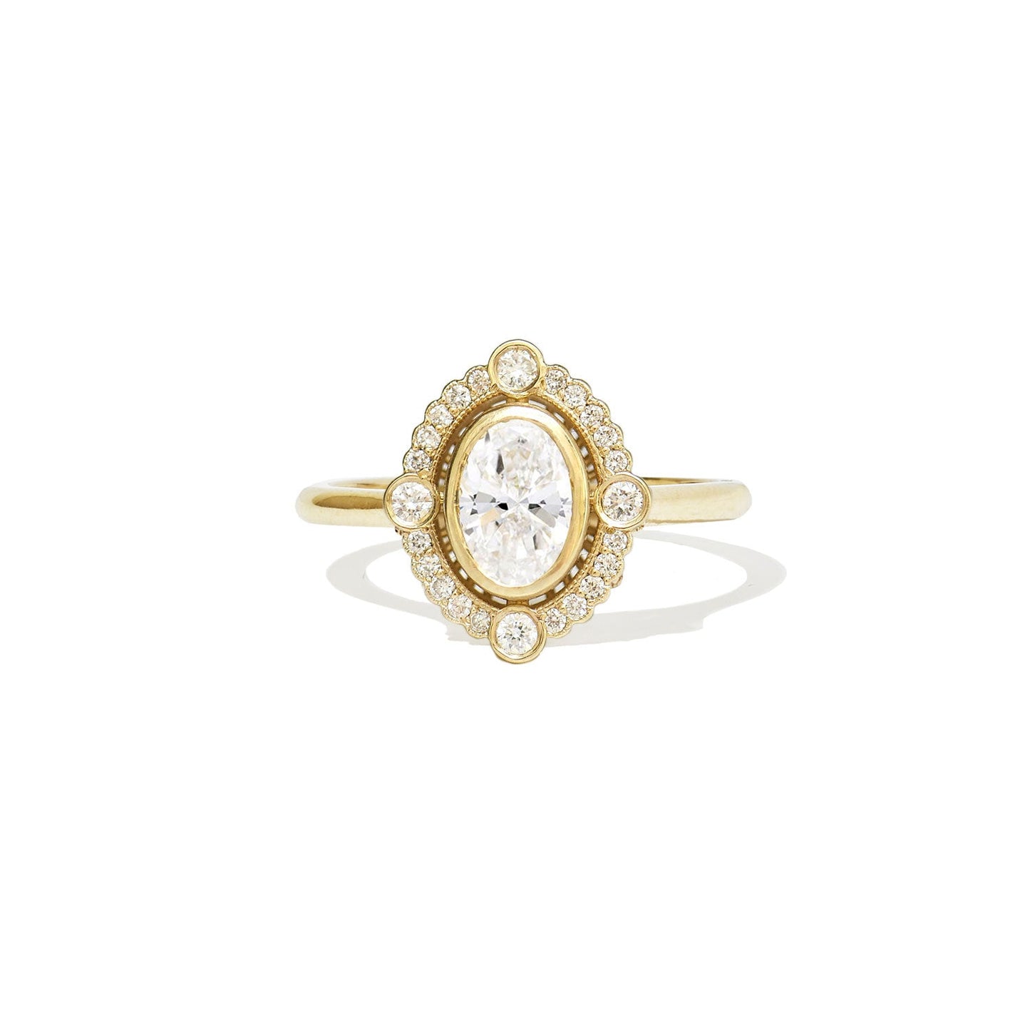 0.75 CT Oval Shape CVD Diamond vintage Setting Engagement Ring