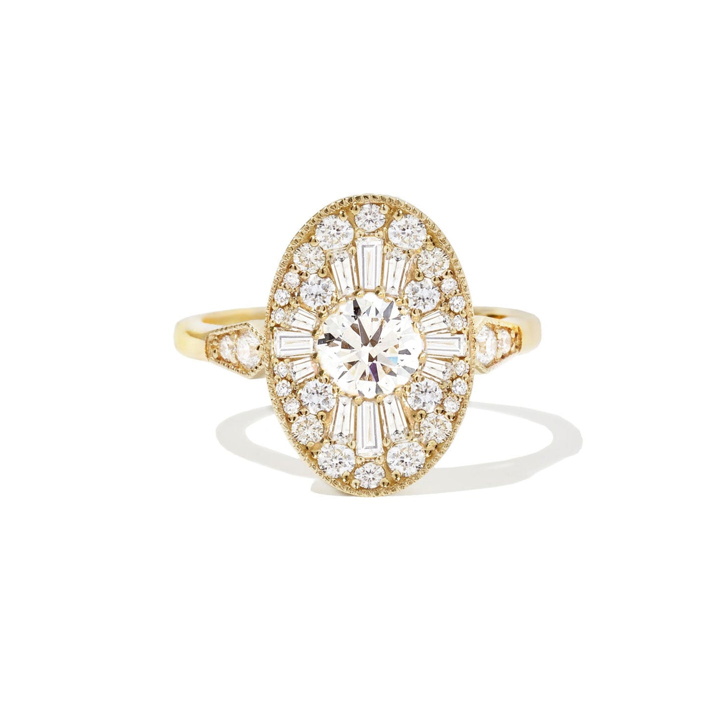 1.0 CT Round Shape Ballerina CVD Diamond Engagement Ring