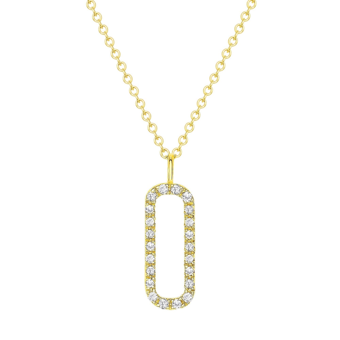 Madison-0.20 Carats Round Moissanite Open Bar Necklace