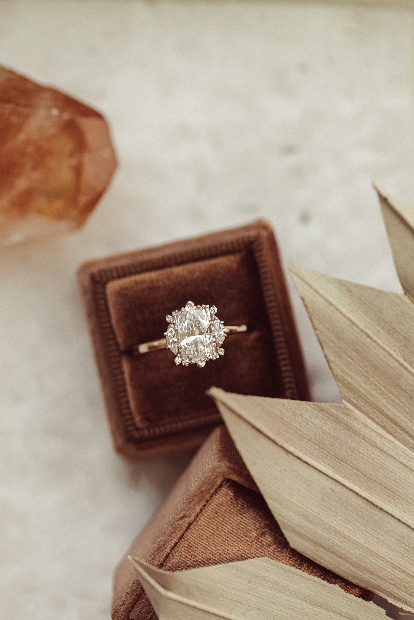 1.00 CT Carats Marquise Cut Moissanite diamond Cluster Style Engagement Ring