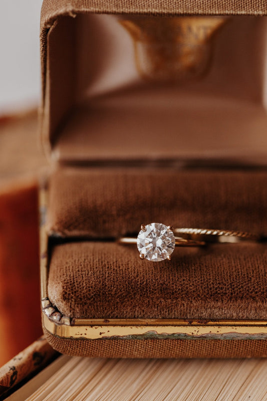 1.00 CT Carats Round Cut Moissanite diamond Solitaire Style Engagement Ring